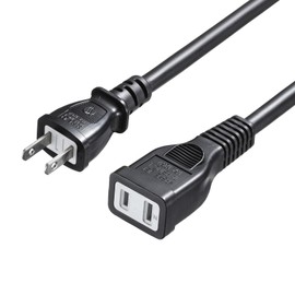 Sanwa Supply TAP-EX22-5BK Power Extension Cord (Black, 16.3 ft (5 m)