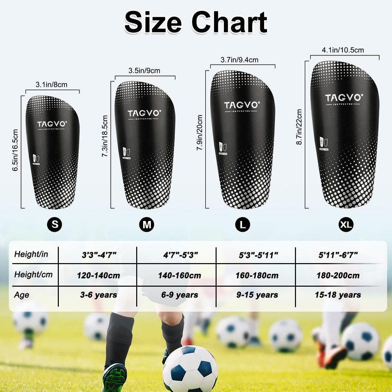 TAGVO Children's Football Shin Pads with Optimised Pocket