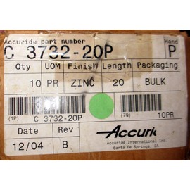 20" ACCURIDE 3732 Full Extension Drawer Slides