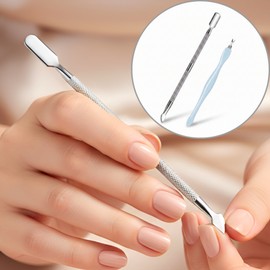Professional stainless steel nail pusher, 1 piece, silver / 전문가용 스테인리스 네일 푸셔, 1개, 실버
