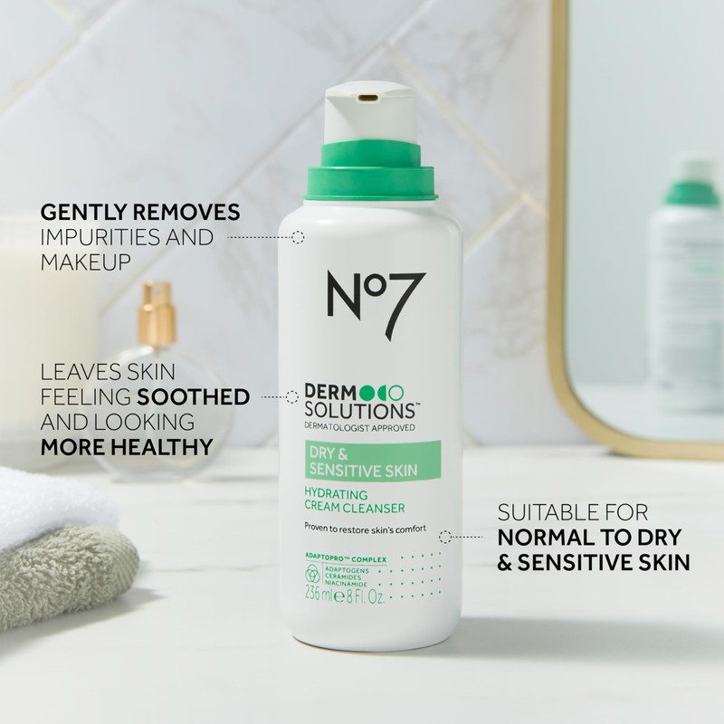No7 Derm Solutions Hydrating Facial Cleanser - Gentle Cream Face