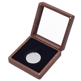 PH PandaHall Wood Pocket Watch Box, Pocket Watch Display Case with Clear Acrylic Lid Walnut Wooden Single Pocket Watch Storage Case Organizer Pocket Watch Travel Case for Pocket Watch Men Women