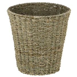 hardcometrue Boho Wicker Trash Can with Lid,Waterproof Bathroom Trash Can Hand Woven Wicker Waste Baskets for Kitchen Office Bedroom