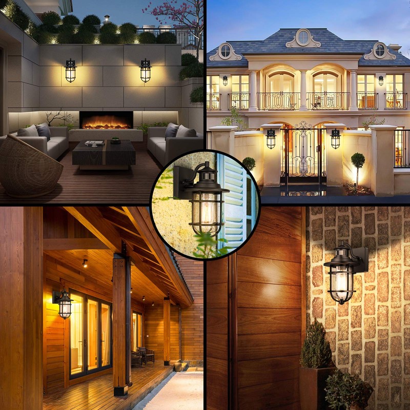 Motion Sensor Outdoor Wall Lantern Dusk to Dawn Waterproof Exterior