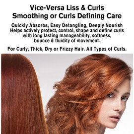 SNOBGIRLS VICE-VERSA CURLS Vegan Salon Hair Oil Smoothing or Curl Defining for Curly, Thick, Dry or Frizzy Hair, All Types of Curls, Super Concentrated Hair Serum Vegan hair oil, Salon hair care