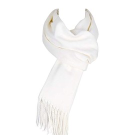 Belle Donne - Women's Cashmere Feel Winter Scarves Shawl Wrap Solid Ivory