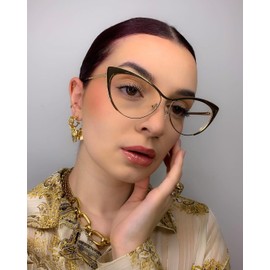 VOOGLAM Cat Eye Blue Light Blocking Glasses for Women Anti UV Eyestrain Eyewear Annabelle Gold