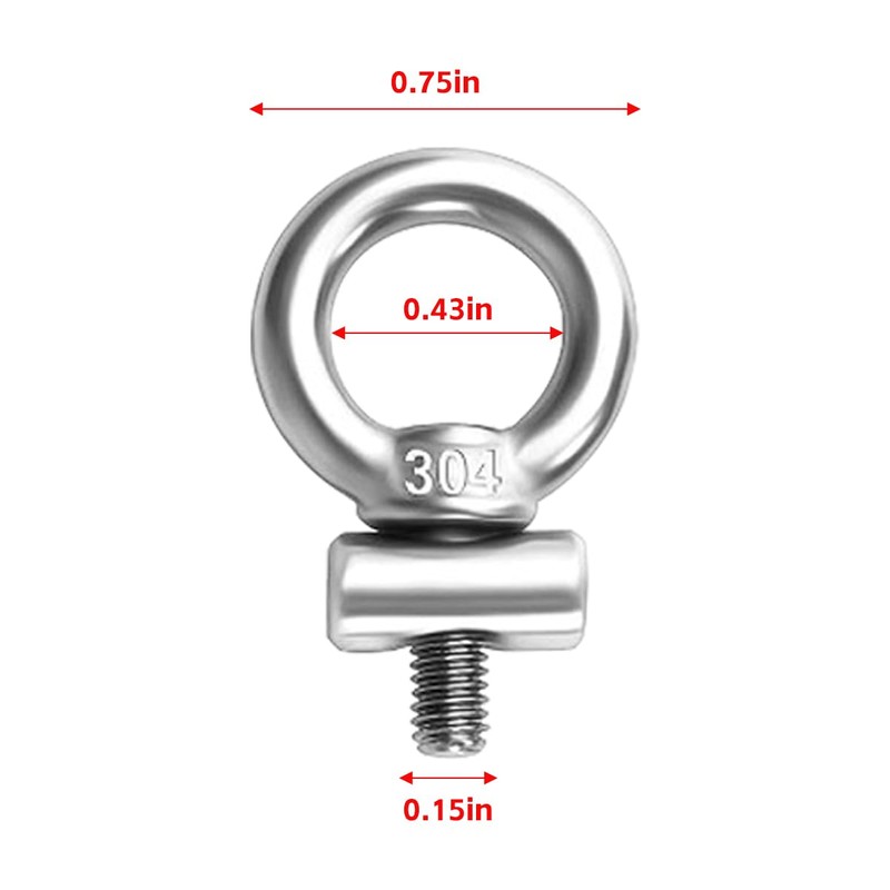 Adunsiaoto Pack of 4 Ring Nuts M4, Universal Lifting Eye
