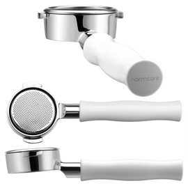Normcore 58mm Bottomless Portafilter Fits La Marzocco, Naked Portafilter with 18g Basket Included, Anodized Aluminum Ergonomic Handle, Espresso Extraction Tool, White