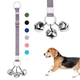 SVD.PET Dog Door Bell with Hanging Ring, Dog Bells to Go Outside for Potty Training, Can Attach to Door Knob or Anywhere Near The Door, Height Adjustable, Loud Jingle Bells for Puppies (Light Purple)