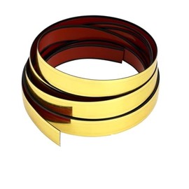 Peel and Stick Molding Trim Flexible Self Adhesive Mirror Border Mirror Like Finish Decorative Trim for Wall, Mirror, Door, Wardrobe, Gap Sealing (3/4 in X 16.4 FT, Gold)