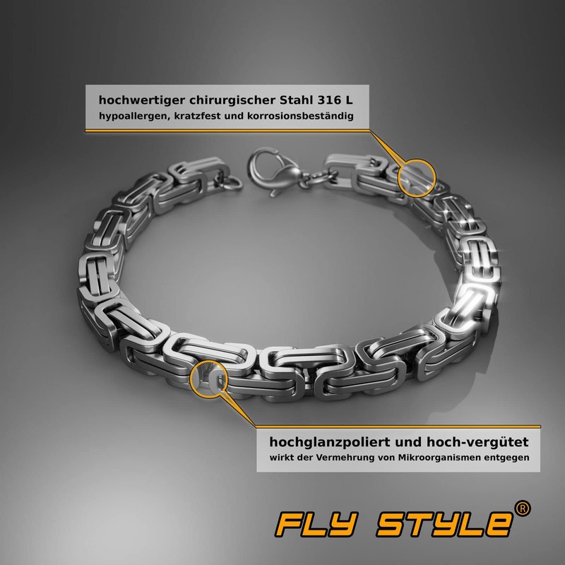 Fly Style Byzantine Byzantine Chain Stainless Steel Men's Necklace Polished