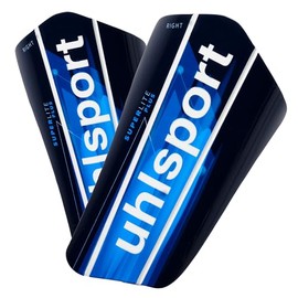 uhlsport Super Lite Plus Unisex Youth Football Shin Pads, Azul Marino/Azul Fluor/bl, XS -