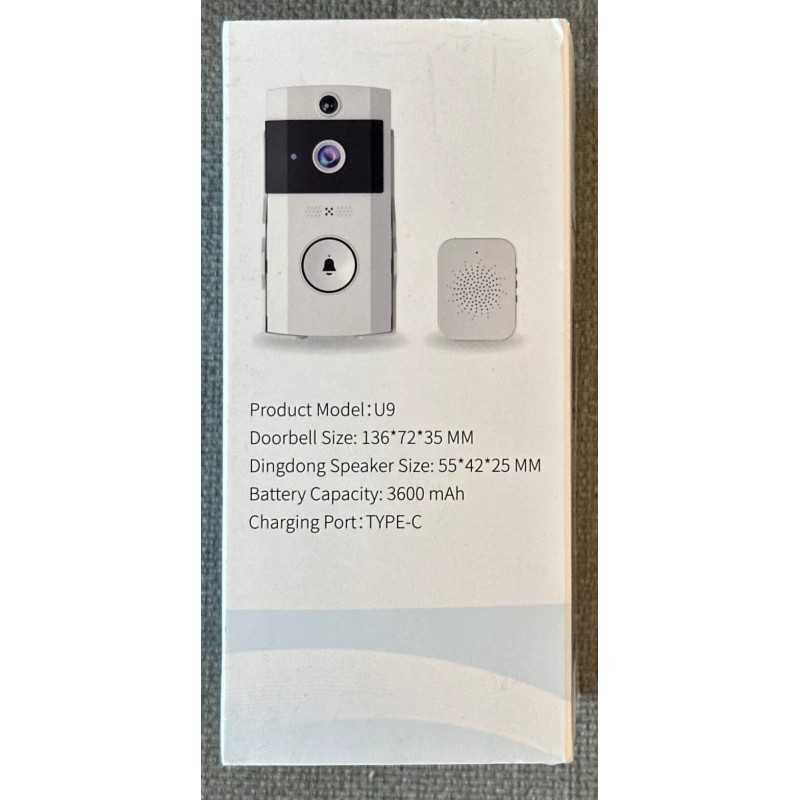 Unbranded BNIB Visualizable Wifi Smart Doorbell U9 Sealed 3600mAH Motion