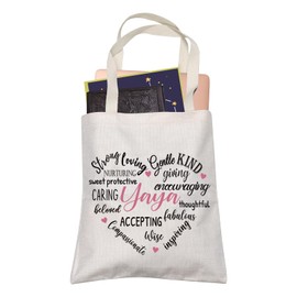 LEVLO Mom Gift Nonna Compassionate Caring Accepting Shopping Shoulder Bag Mother's Day Thanksgiving Gift, Yaya, Large