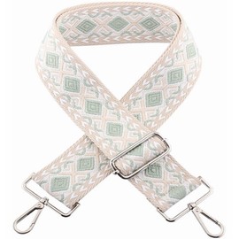 Kiwochy Adjustable Wide Shoulder Strap Bag Strap Colourful Carry Strap 2 Inch Wide Handbag Strap Shoulder Strap Colourful Shoulder Strap Carabiner in Silver for Bags Handbags (Khaki)