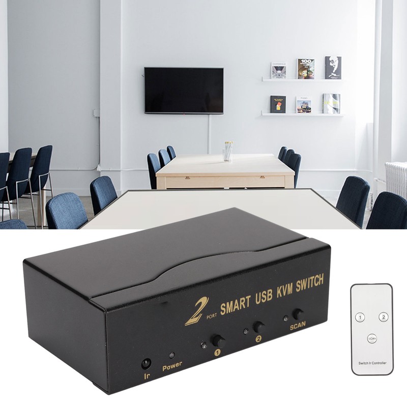 2 In 1 Out VGA KVM Switch 4 USB Port