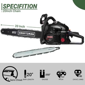 Eyoloty 20 Inch Chainsaw Chain 80 Drive Links .325" Pitch .050" Gauge Compatible with Fits Husqvarna450 Rancher,4435E,440E,445E,450E,Jonsered CS2252 MAKITA EA5600F Craftsman S205 and More (4Pack)