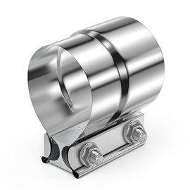 WYSIWYKA 2 Inch Lap Joint Exhaust Band Clamp, 304 Stainless Steel Exhaust Muffler Clamp, Exhaust Pipe Clamps Sleeve Coupler for Exhaust Pipes, Mufflers and Catalytic Converters