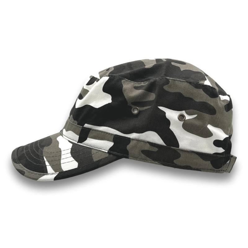 MM Collections Grey Camo Cadet Hat Fatigue Basic Training Round
