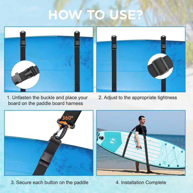 FainFun Surfboard Carrying Strap, SUP Carrying Strap, Adjustable Sup Transport