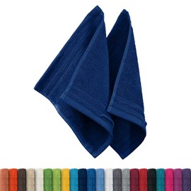 Erwin Müller Heidelberg Flannel Pack of 2, 100% Cotton, Navy, 30 x 30 cm, Lightweight, Quality, Absorbent, Quick-Drying, Compact, Ideal for Sports, Beach, Travel (Other Colours)