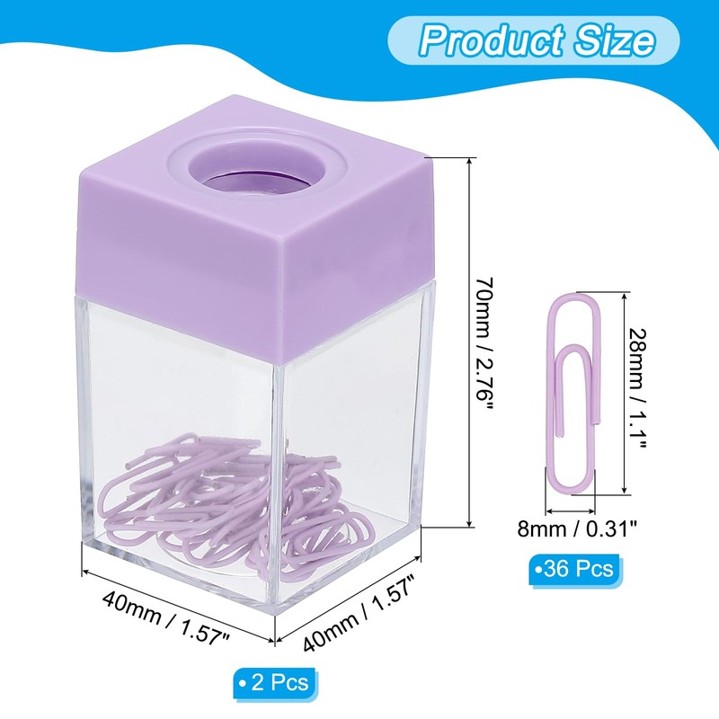 PATIKIL Magnetic Paper Clip Holder Dispenser, 2 Pcs Large Capacity
