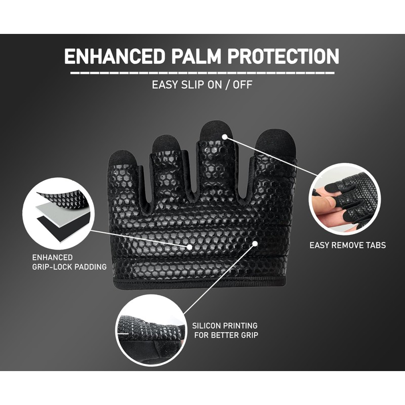FITNESS FORCE Workout Gloves for Men & Women Partial Weight