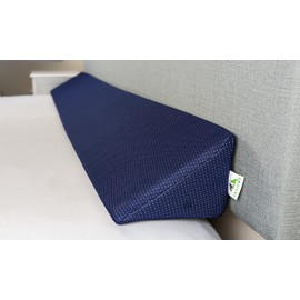Insieme Queen Size Headboard Wedge Pillow (Blue) | Multi-Use Foam Bed Gap Filler for Covering Gaps Between Bed and Headboard or Wall (60x8x6x10 inch)