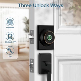 GeekTale Fingerprint Deadbolt with App, Smart Deadbolt Lock for Front Door, Keyless Entry Door Lock, Biometric Dead Bolt, Electronic Door Knob