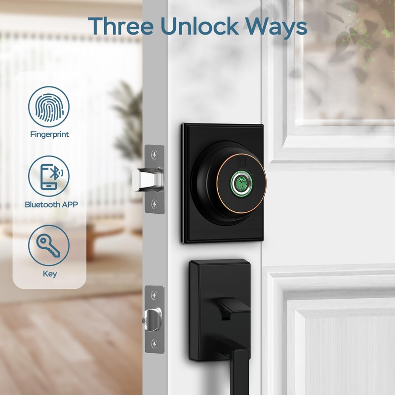 GeekTale Fingerprint Deadbolt with App, Smart Deadbolt Lock for Front