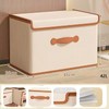 11L Beige Non-Woven Fabric Clothes Storage Box with Lid, Wardrobe