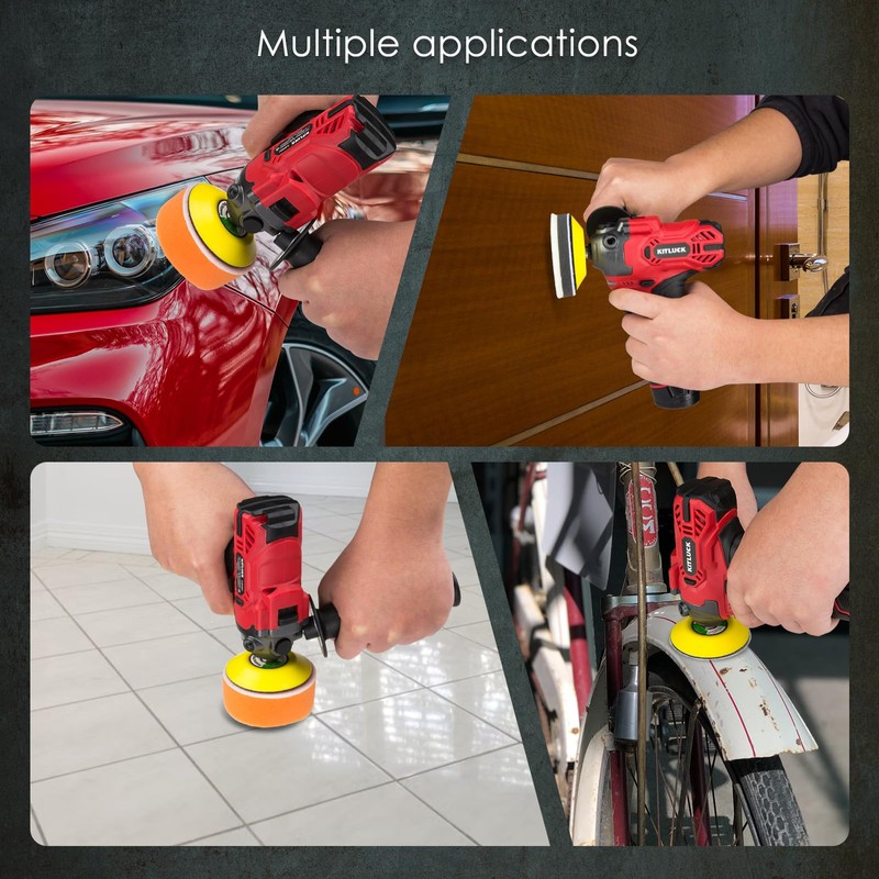 Cordless Buffer Polisher, 12V Mini Wax Buffer & Sander with