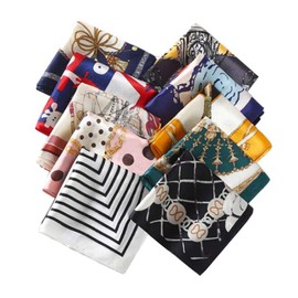 10PCS Silk Feeling Satin HeadScarf Neck Hair Small Square Scarf Color Random 19.7 * 19.7 inches)