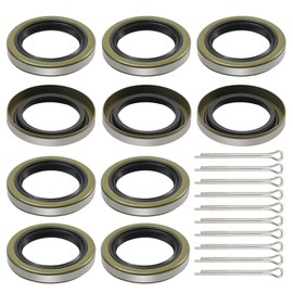 Newnessai 10Pcs Trailer Axle Hub Wheel Grease Seals, 1.719''I.D x 2.565''O.D with 10pcs Cotter Pins, Replace for 3500 lbs. Most 5 Lug Hubs 84 Spindles