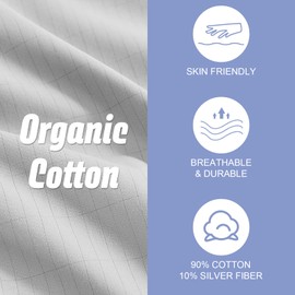 Grounding Sheets Crib Size for Better Sleep, Grounded Flat Sheets with 15ft Cord Grounding Mat for Bed (White,Crib Size,27x52in)