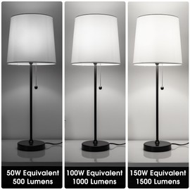 Briignite 3 Way LED Light Bulbs, 3 Way Light Bulbs 50 100 150W Equivalent Daylight 5000K A19 Light Bulbs E26 Base, Three Way Light Bulbs Indoor 3-Way Light Bulbs for Reading, 2 Pack