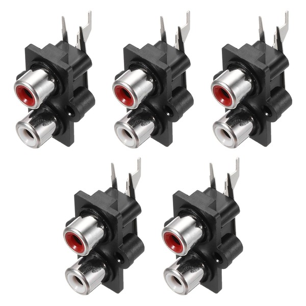 MECCANIXITY 5Pcs PCB Panel Mount AV Concentric Outlet 2 RCA