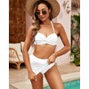 XUNYU High Waisted Bikini for Women with Skirt - Bandeau