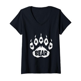 Womens Mama Bear Mother Bear Lover Parent Mother's Day Motherhood V-Neck T-Shirt