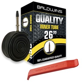 Baldwins Cycle/Bike Inner Tube 26" x 1.75 to 2.125 (Fits any 1.75, 1.85, 1.90, 1.95, 2.0, 2.10, 2.125 tyre) Presta/French Type Valve & BALDY'S TYRE LEVER