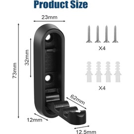 Yeanifeana Ganchos Pared Plegables, 2 Piezas Soporte Auriculares Pared, Ganchos para Percheros, Plegables Pared, Con Tornillos, para Chaqueta Toalla Cocina (Negro)