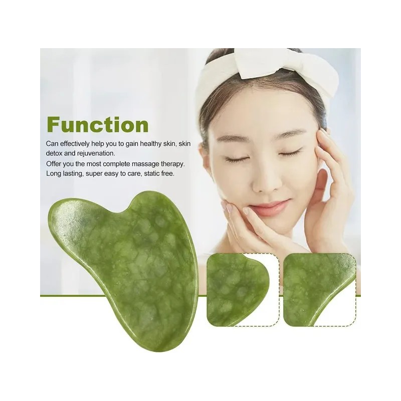 Rodillo De Masaje Facial De Jade Gua Sha Rejuvenece Kit