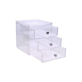 InterDesign Clarity Stacking 3 Drawer, Clear