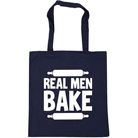 Hippowarehouse Real Men Bake Tote Shopping Gym Beach Bag 42cm x38cm, 10 litres