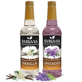 Syruvia Coffee Syrup Variety Pack - Vanilla & Lavender- Gluten-Free, Kosher, 25.4 fl oz Bottles - Enhance Your Coffee Experience with Premium Flavoring Syrups