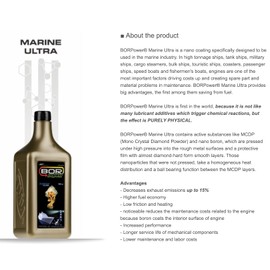 Borpower Marine Ultra Nano Oil Additive Boron Motor Interior Coating for Ship Engines Fuel Economy,Low Friction and Heating-Used in the Ind.(Speed Boats,Fishermen's Boats etc) 1000 ML