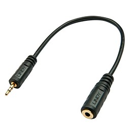 Lindy 35698 Premium Audio Cable 2.5mm Jack Male to 3.5mm Female, 20cm