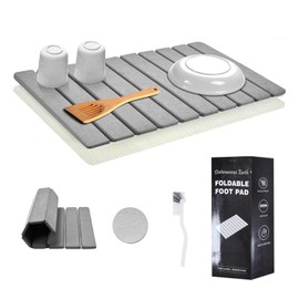 Stone Drying Mat for Kitchen Counter - Large Absorbent Dish Drying Mat, Quick Dry Stone Mat for Kitchen Sink, Dish, and Bathroom, Non-Slip Diatomaceous Earth Stone Mat (Size: 24"x16") - Dark Gray