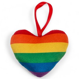 MIJOMA Rainbow Mini Plush Heart, Pride Pendant, 10 cm, 100% Polyester, Bags & Backpack Accessories, Ideal as a Decoration for the Car (1)